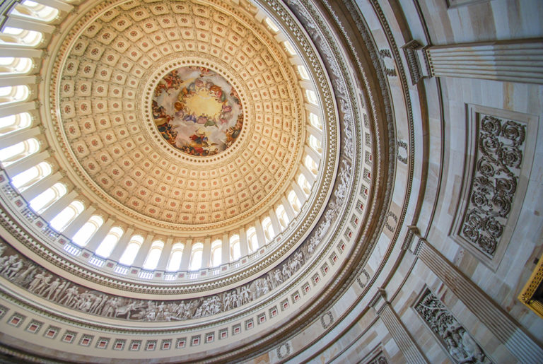 U.S. Capitol Building Rotunda Interior Dome in Washington, DC ...